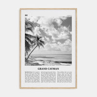 Grand Cayman Poster Natural Wood / 8x12 in Nbourhood Travel B&W Poster