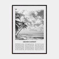 Grand Cayman Poster Black Wood / 8x12 in Nbourhood Travel B&W Poster