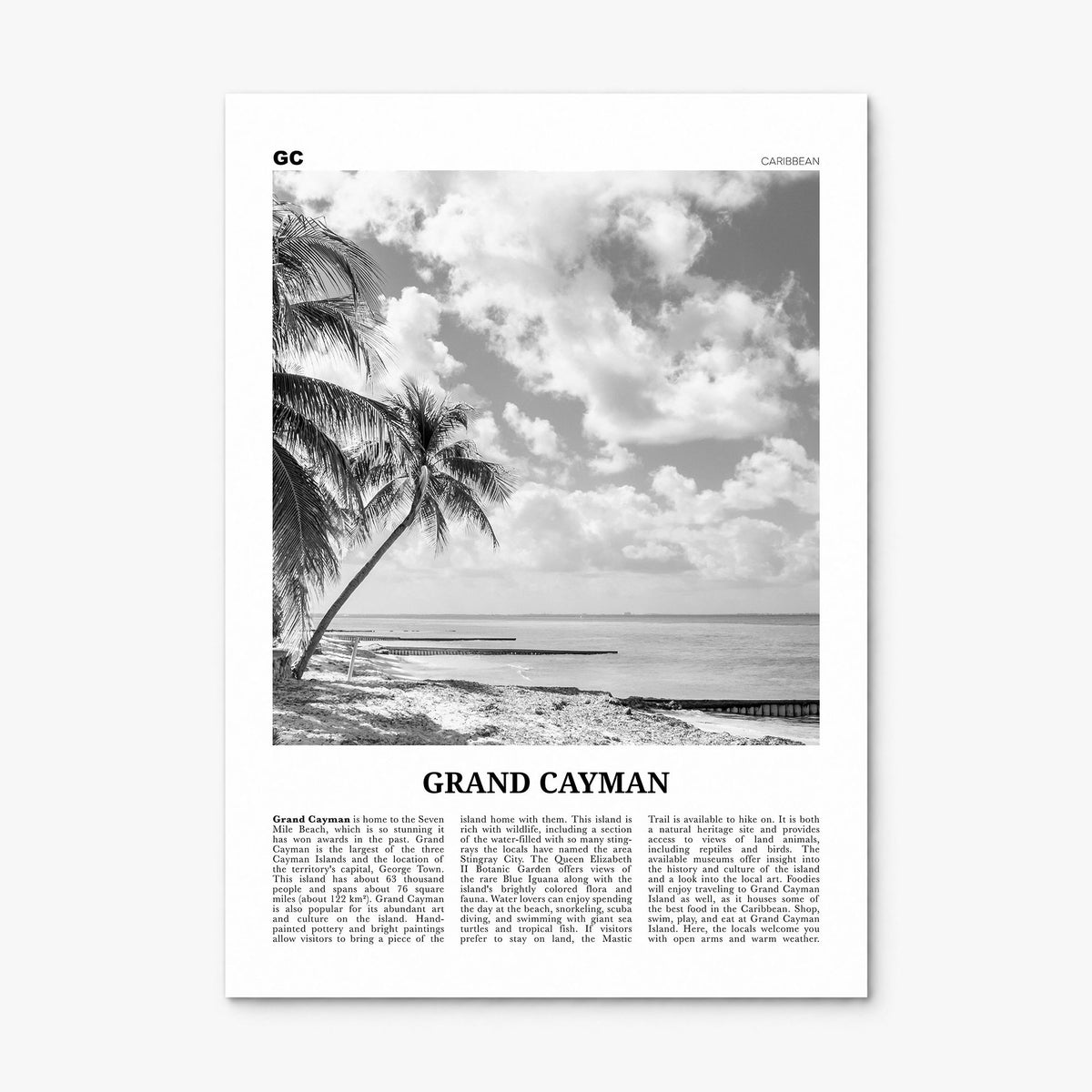 Grand Cayman Newspaper Poster, print only (unframed)