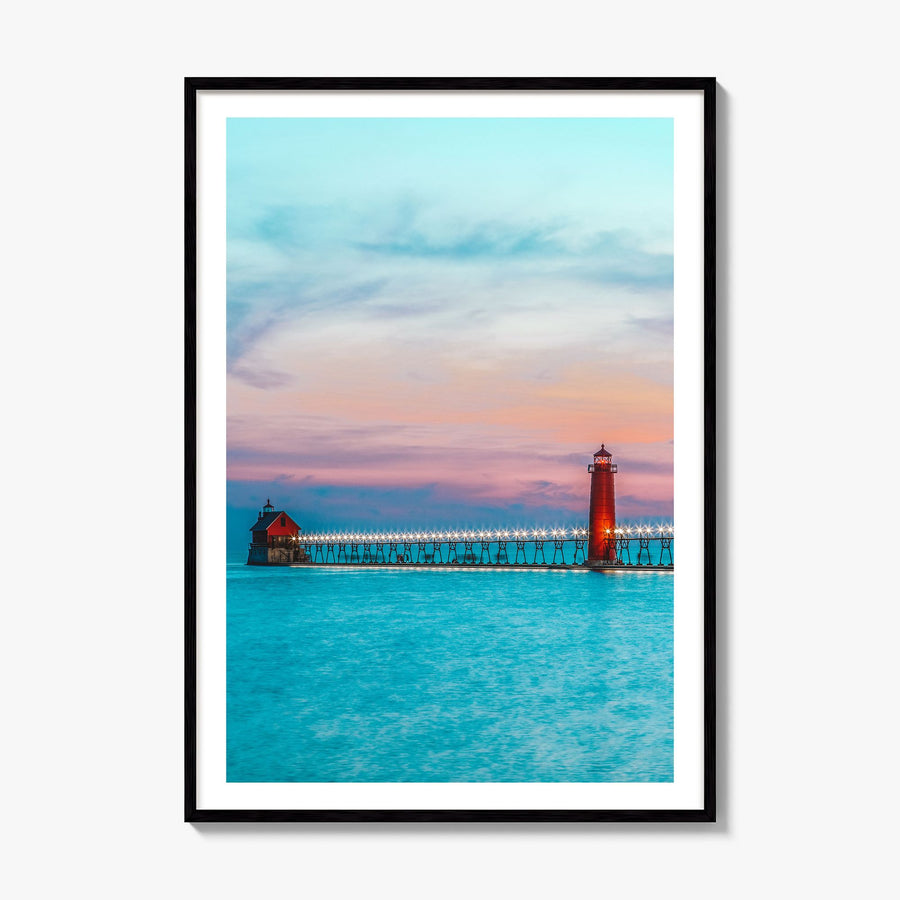 Grand Haven Photo Poster, framed poster mockup, white border