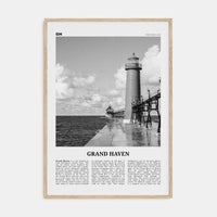 Grand Haven Poster Natural Wood / 8x12 in Nbourhood Travel B&W Poster