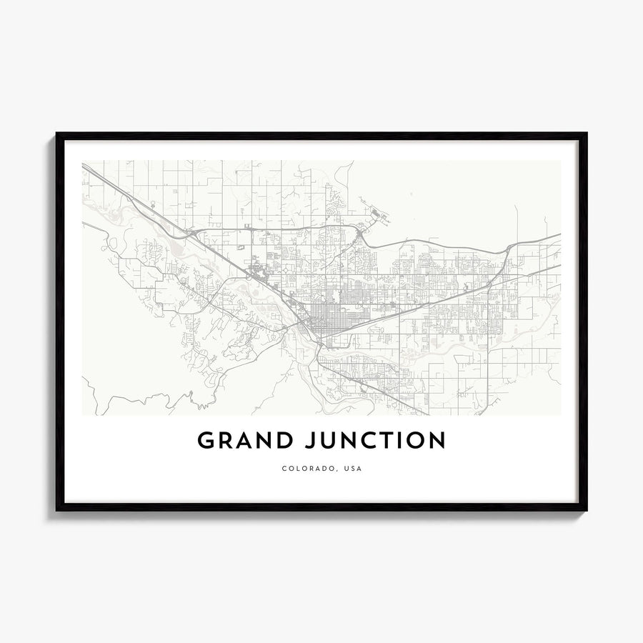 Grand Junction Map Poster, framed poster mockup