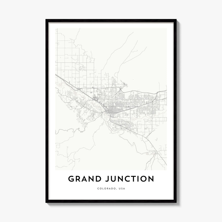 Grand Junction Map Poster, framed poster mockup