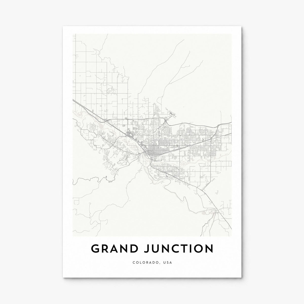 Grand Junction Map Poster, print only (unframed)