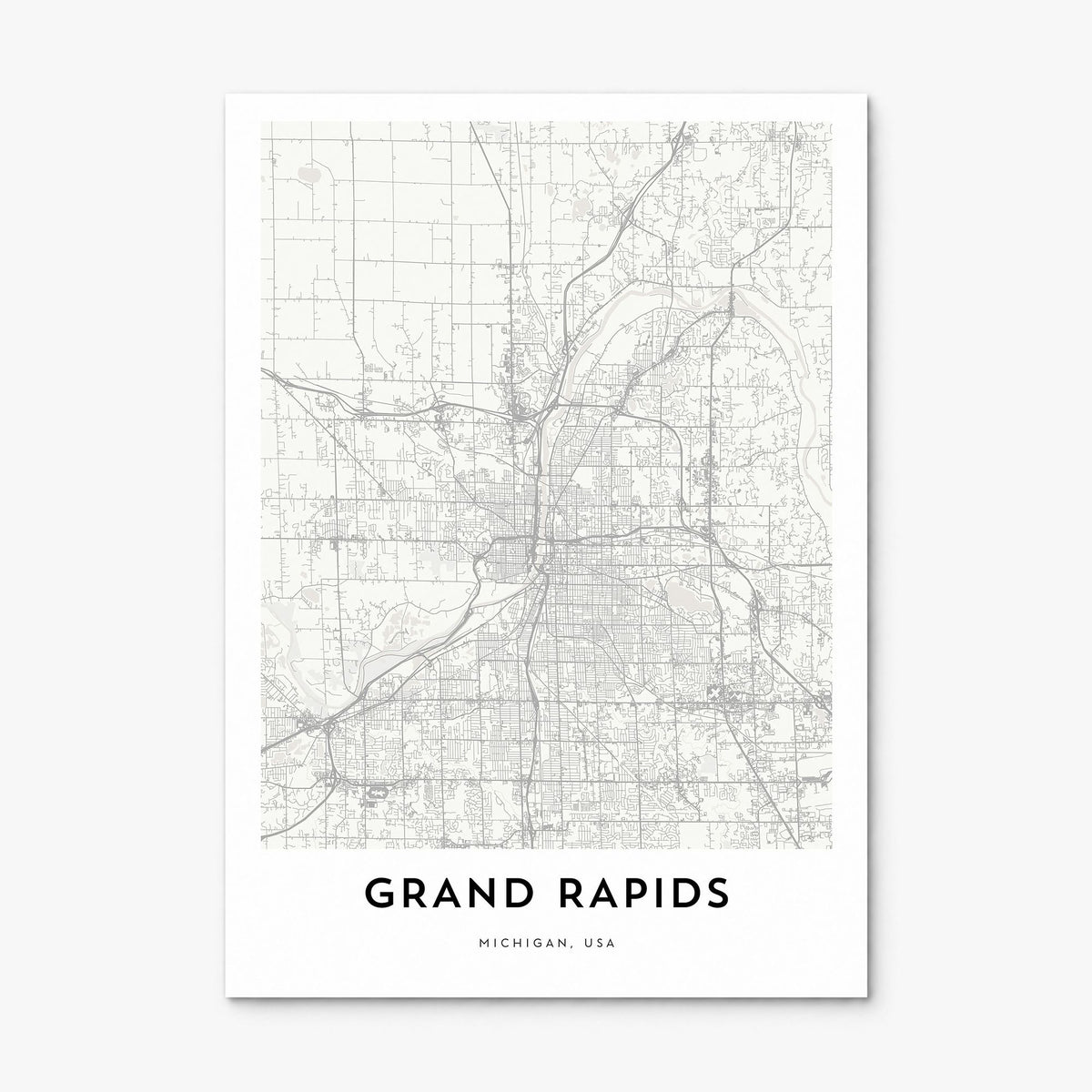 Grand Rapids Map Poster, print only (unframed)