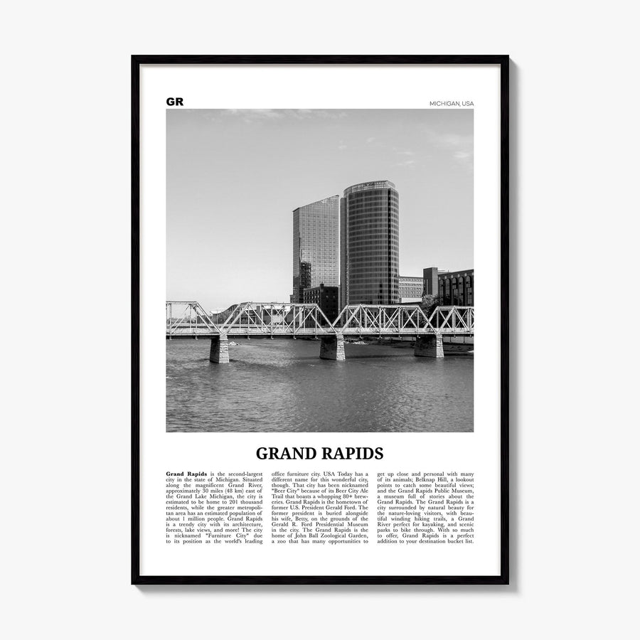 Grand Rapids Newspaper No 1 Poster, framed poster mockup
