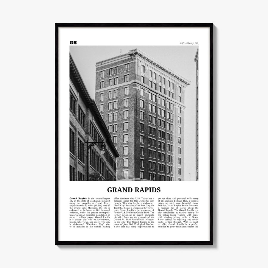Grand Rapids Newspaper No 2 Poster, framed poster mockup