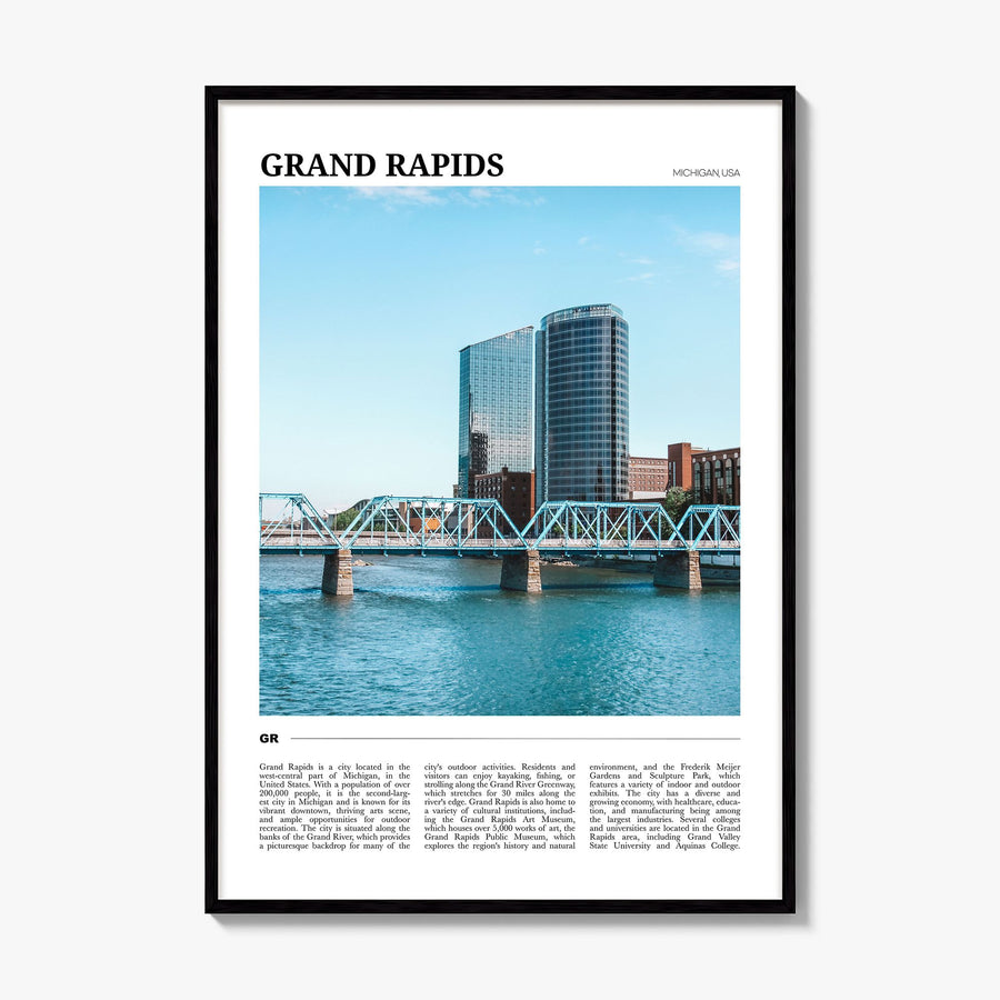 Grand Rapids Travel Poster, framed poster mockup