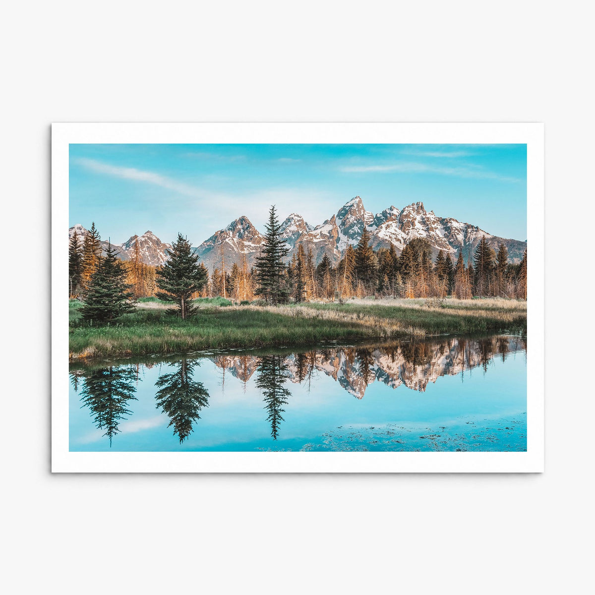Grand Teton National Park Photo Poster, print only (unframed), white border