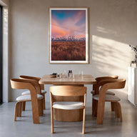 Grand Teton National Park no. 2 colorful photo poster of Wyoming, USA – vertical wall art in natural wood frame with white bo