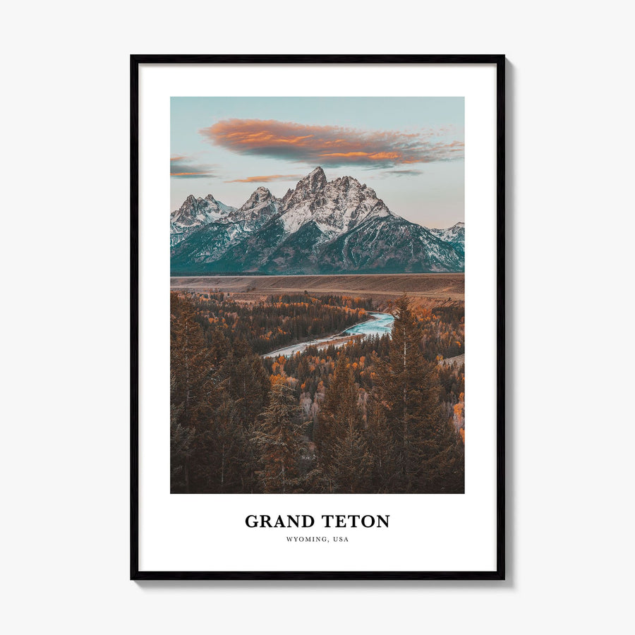 Grand Teton National Park Classic Poster, framed poster mockup