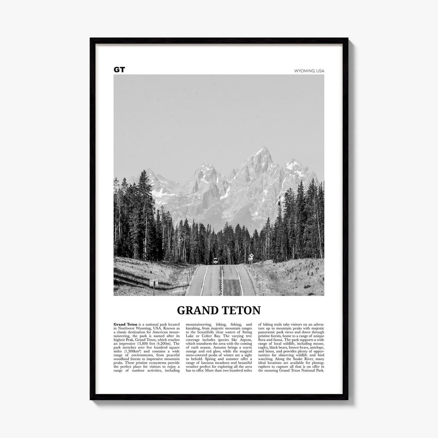 Grand Teton National Park Newspaper No 1 Poster, framed poster mockup