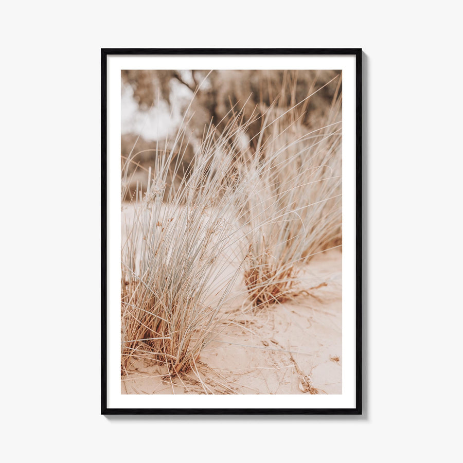 Grass Growing Wild colorful photo poster – vertical wall art, unframed print shown in interior mockup