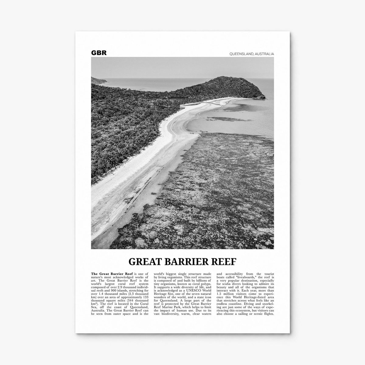 Great Barrier Reef Newspaper Poster, print only (unframed)