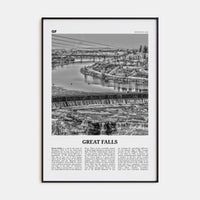 Great Falls, Montana Poster None / 8x12 in Nbourhood Travel B&W Poster