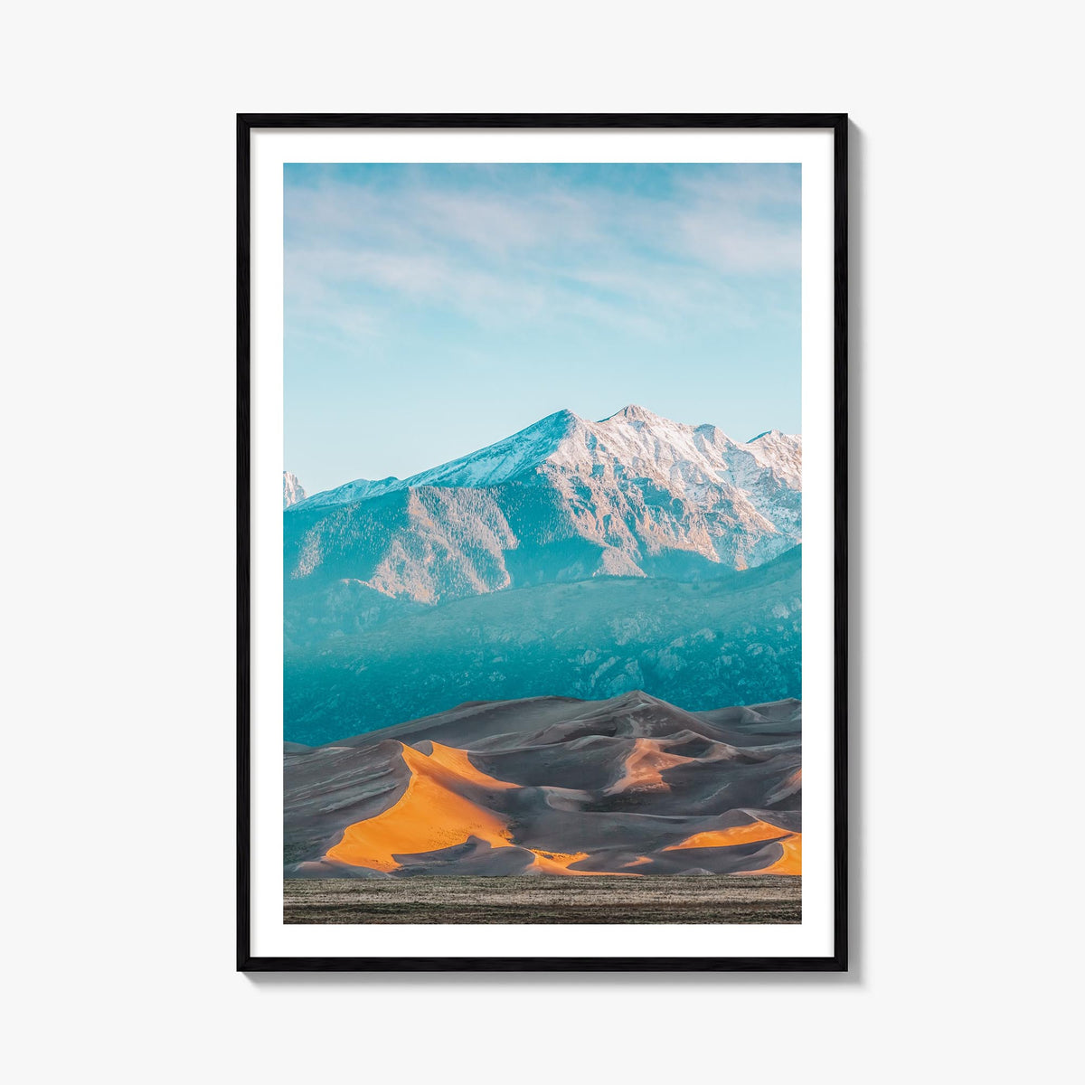 Great Sand Dunes National Park colorful photo poster of Colorado, USA – vertical wall art, unframed print shown in interior m