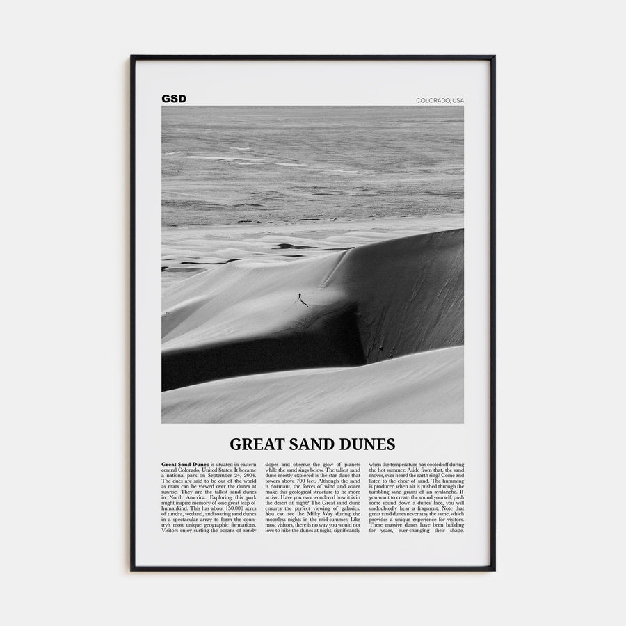 Great Sand Dunes National Park Poster None / 8x12 in Nbourhood Travel B&W Poster