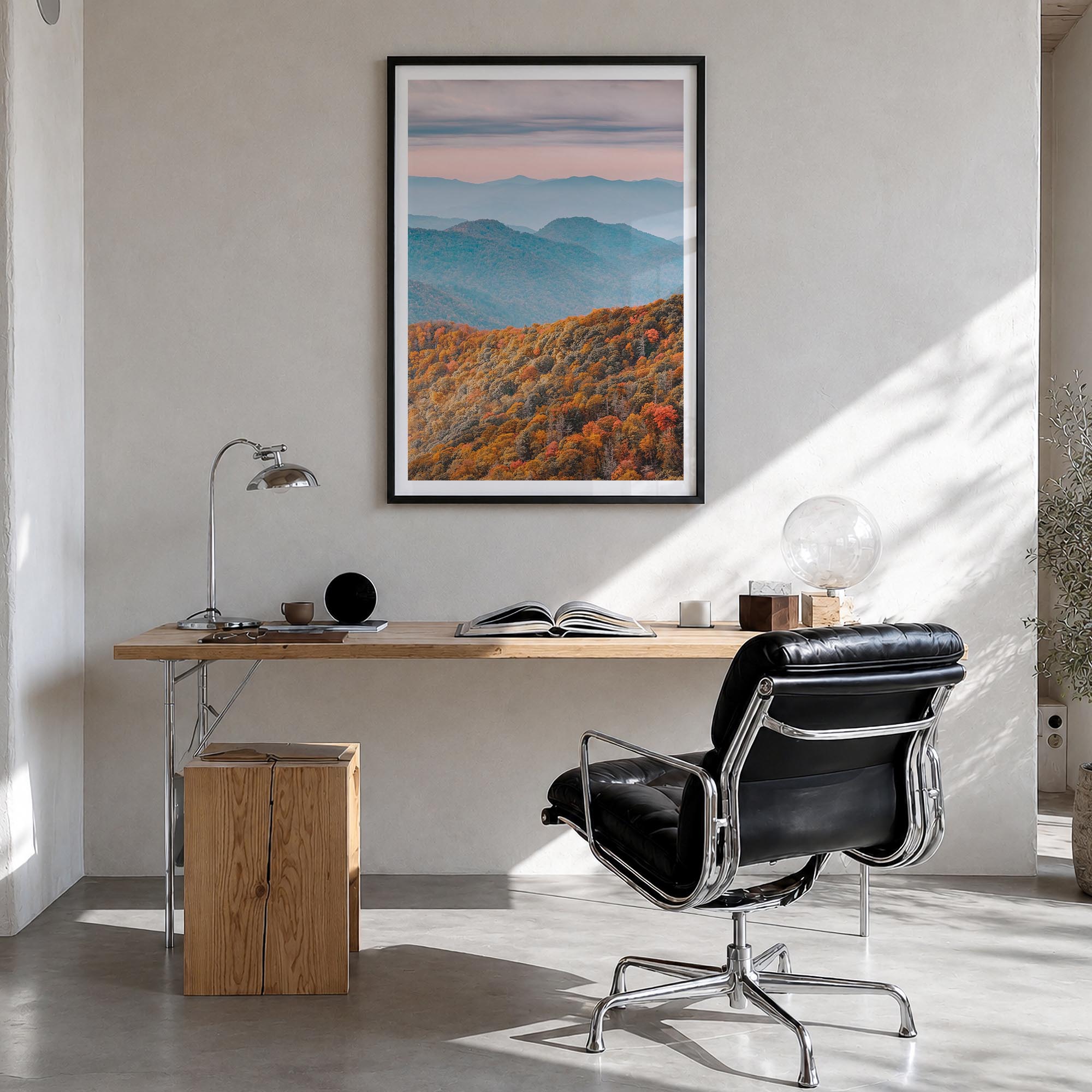 Great Smoky Mountains National Park no. 1 colorful photo poster of Tennessee & North Carolina, USA – vertical wall art in bla