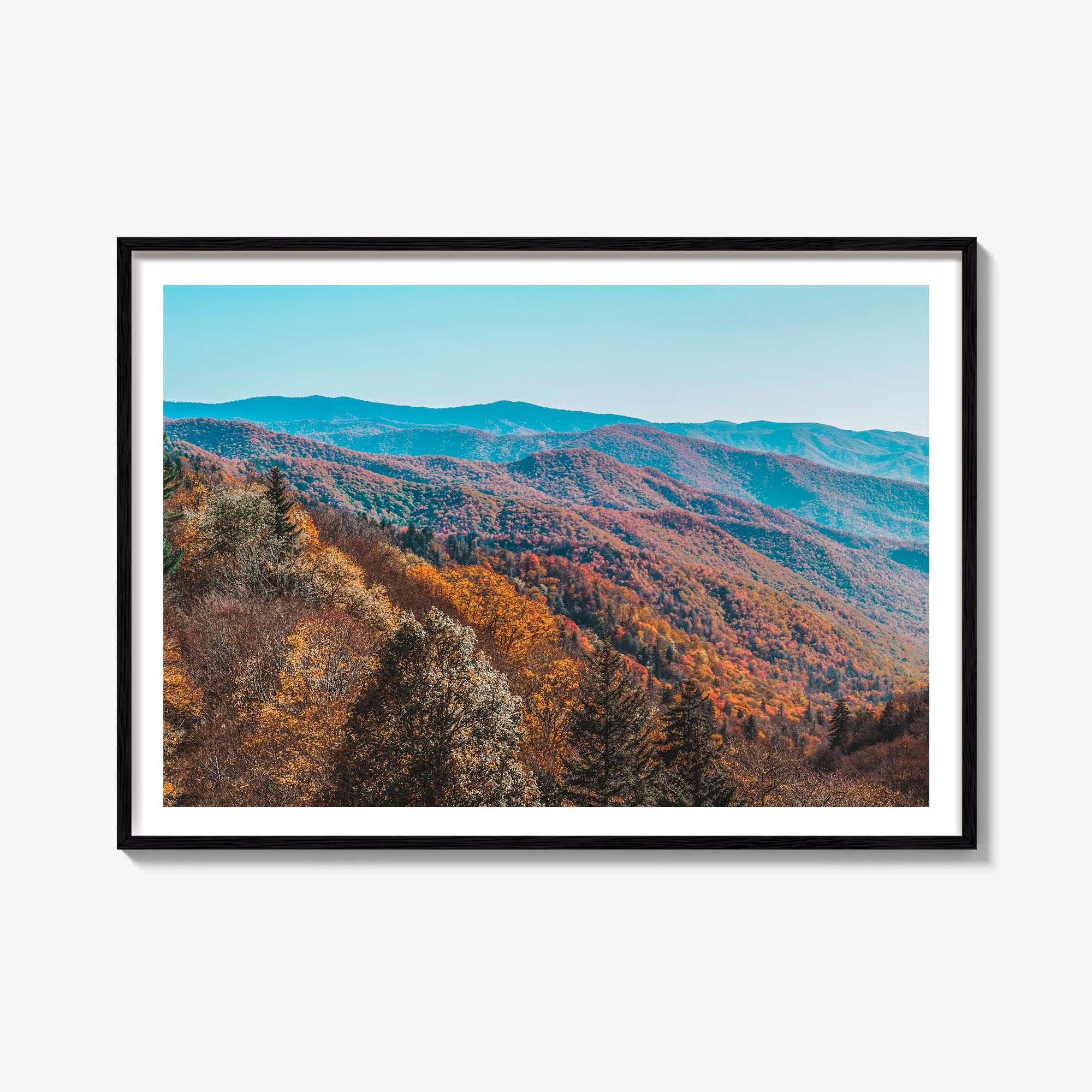 Great Smoky Mountains National Park no. 1 colorful photo poster of Tennessee & North Carolina, USA – horizontal wall art, unf