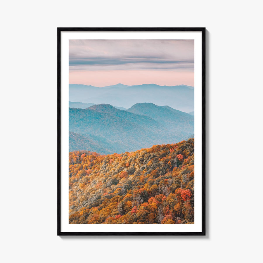 Great Smoky Mountains National Park no. 1 colorful photo poster of Tennessee & North Carolina, USA – vertical wall art, unfra