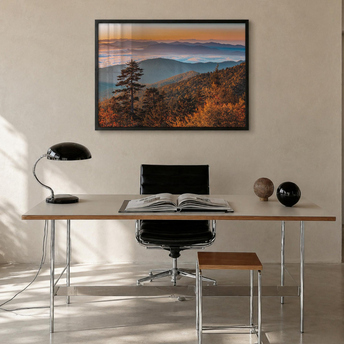Great Smoky Mountains National Park no. 2 colorful photo poster of Tennessee & North Carolina, USA – horizontal wall art in b