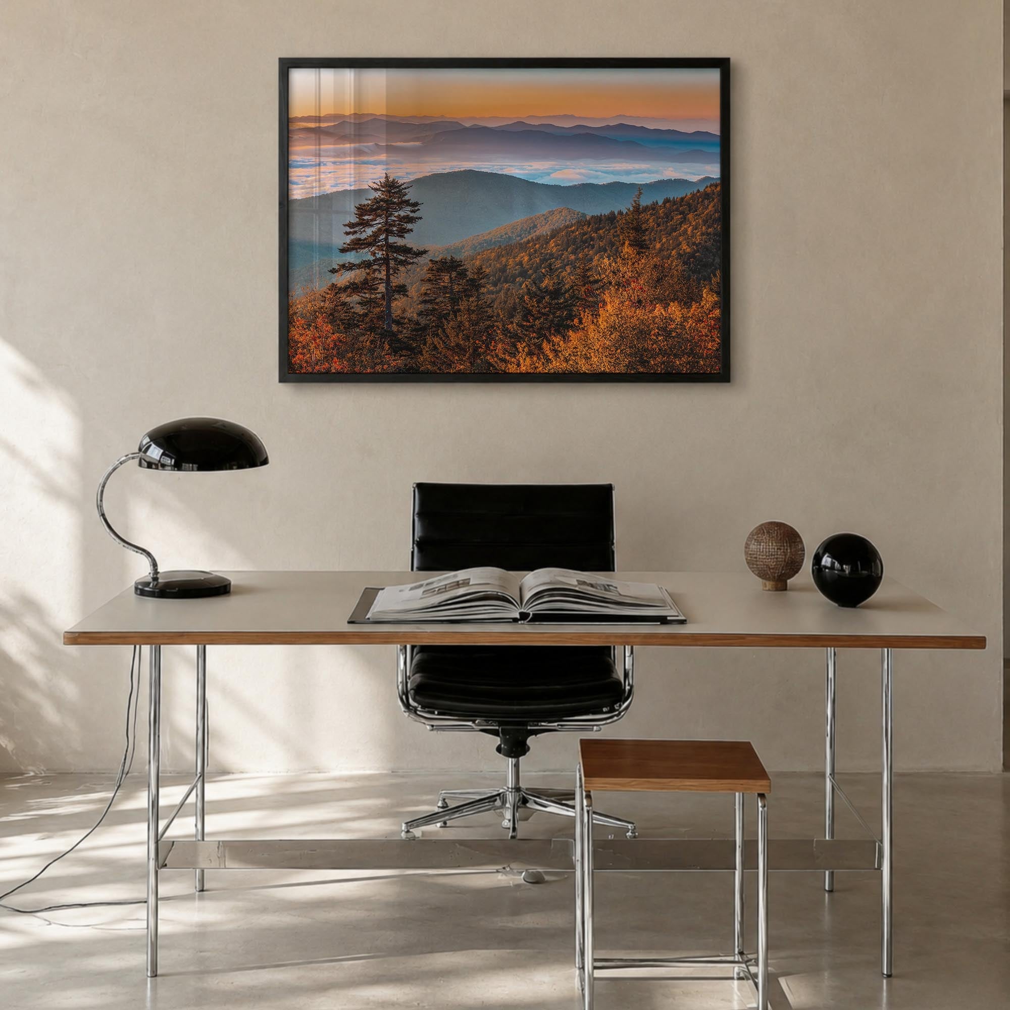 Great Smoky Mountains National Park no. 2 colorful photo poster of Tennessee & North Carolina, USA – horizontal wall art in b