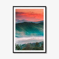 Great Smoky Mountains National Park no. 2 colorful photo poster of Tennessee & North Carolina, USA – vertical wall art, unfra