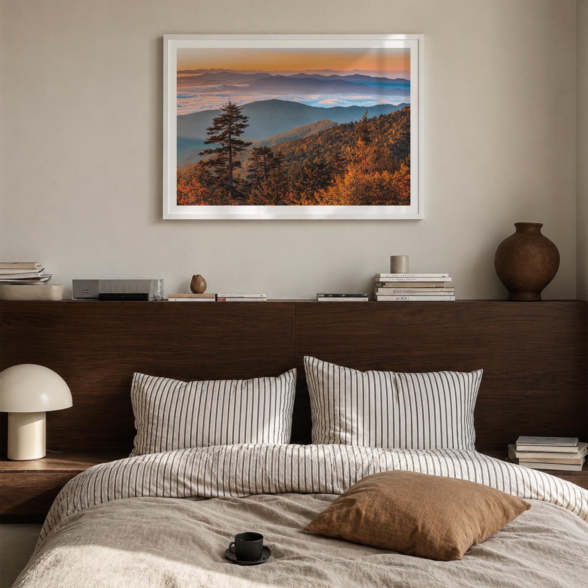 Great Smoky Mountains National Park no. 2 colorful photo poster of Tennessee & North Carolina, USA – horizontal wall art in w