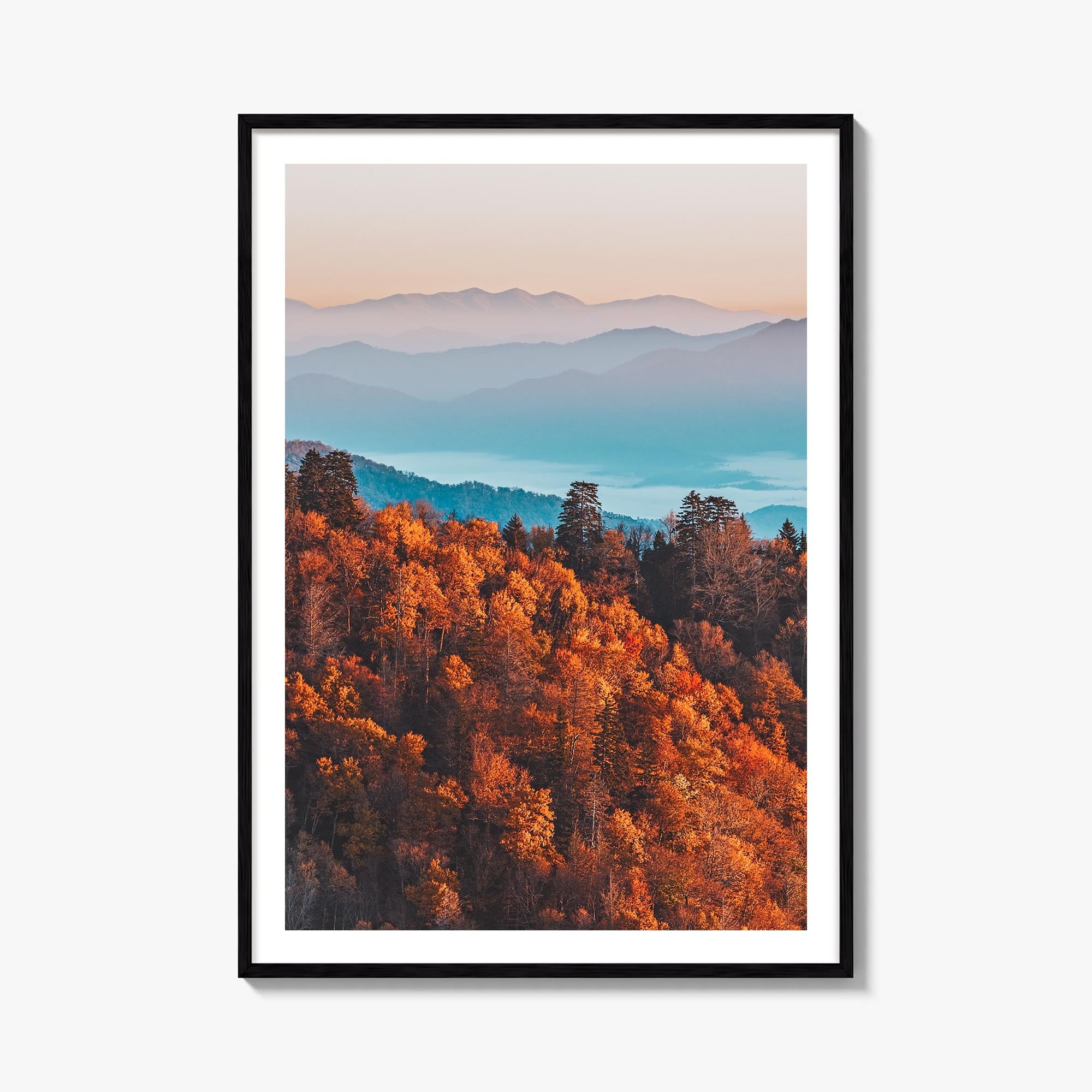 Great Smoky Mountains National Park no. 3 colorful photo poster of Tennessee & North Carolina, USA – vertical wall art, unfra