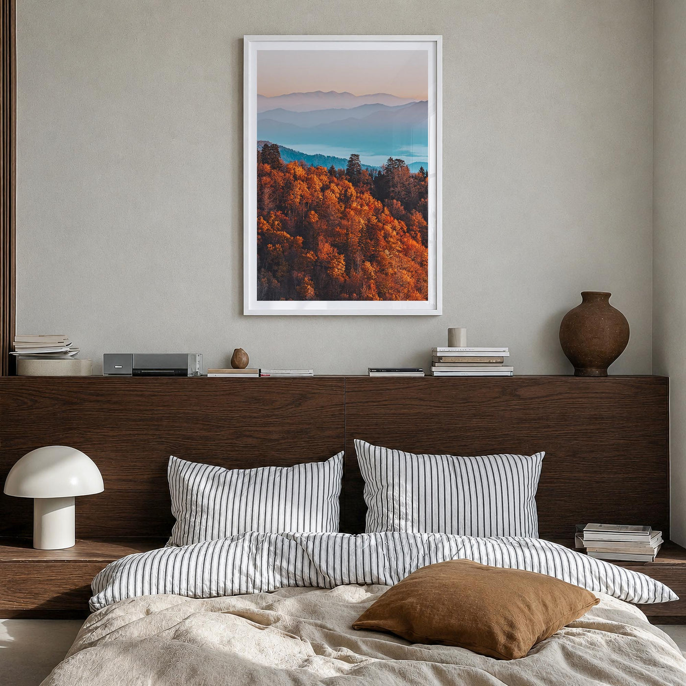 Great Smoky Mountains National Park no. 3 colorful photo poster of Tennessee & North Carolina, USA – vertical wall art in whi