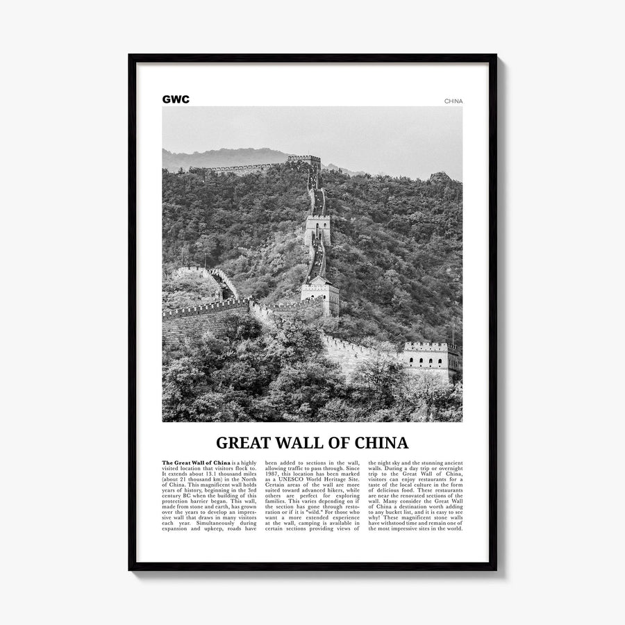 Great Wall of China Newspaper Poster, framed poster mockup