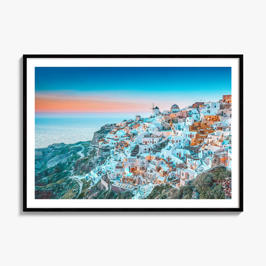 Greece Photo Poster, framed poster mockup, white border