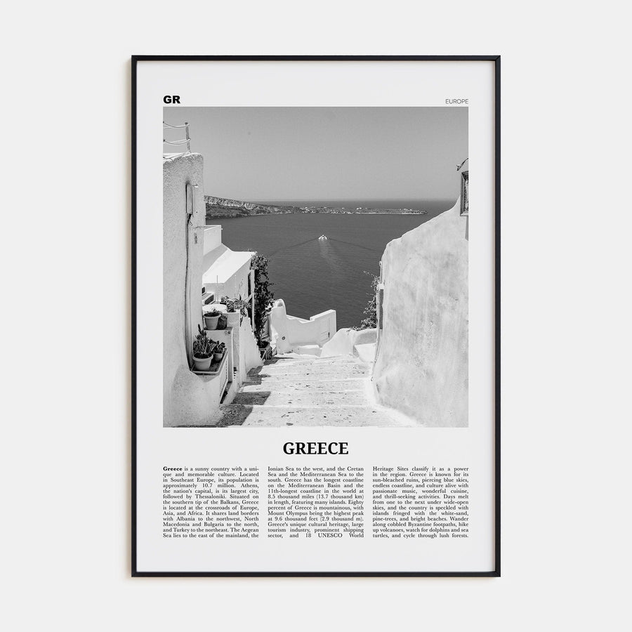 Greece No 2 Poster None / 8x12 in Nbourhood Travel B&W Poster