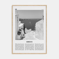 Greece No 2 Poster Natural Wood / 8x12 in Nbourhood Travel B&W Poster