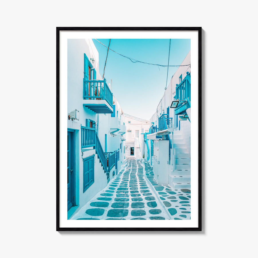 Greece no. 3 colorful photo poster of Europe – vertical wall art, unframed print shown in interior mockup