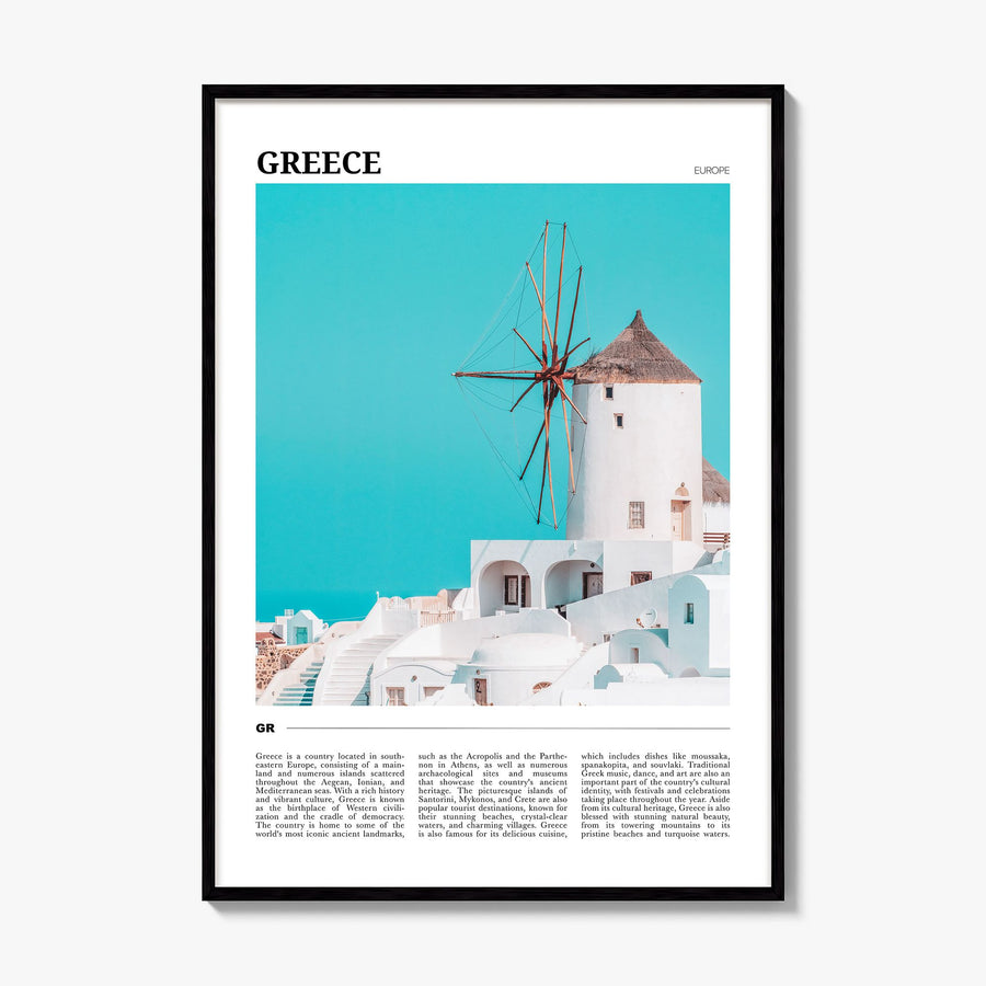 Greece Travel Poster, framed poster mockup