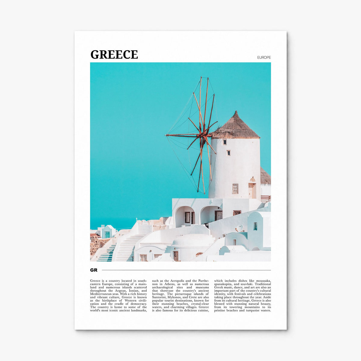 Greece Travel Poster, print only (unframed)