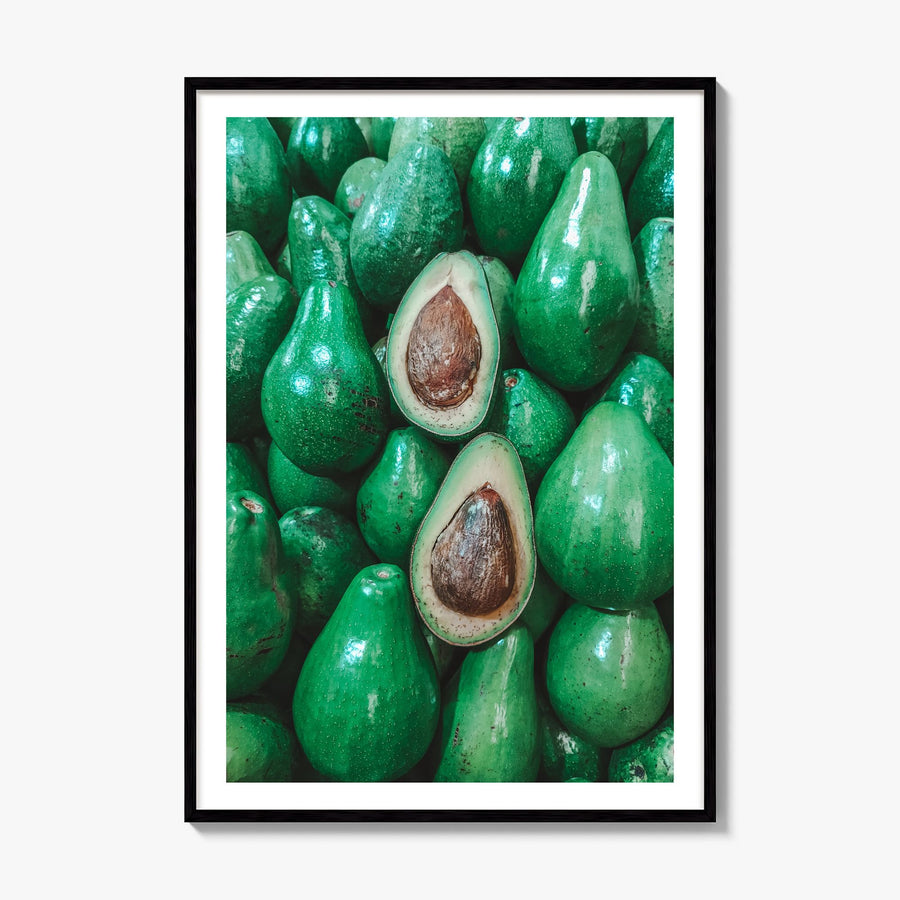 Green Avocados Photo Poster, framed poster mockup, white border