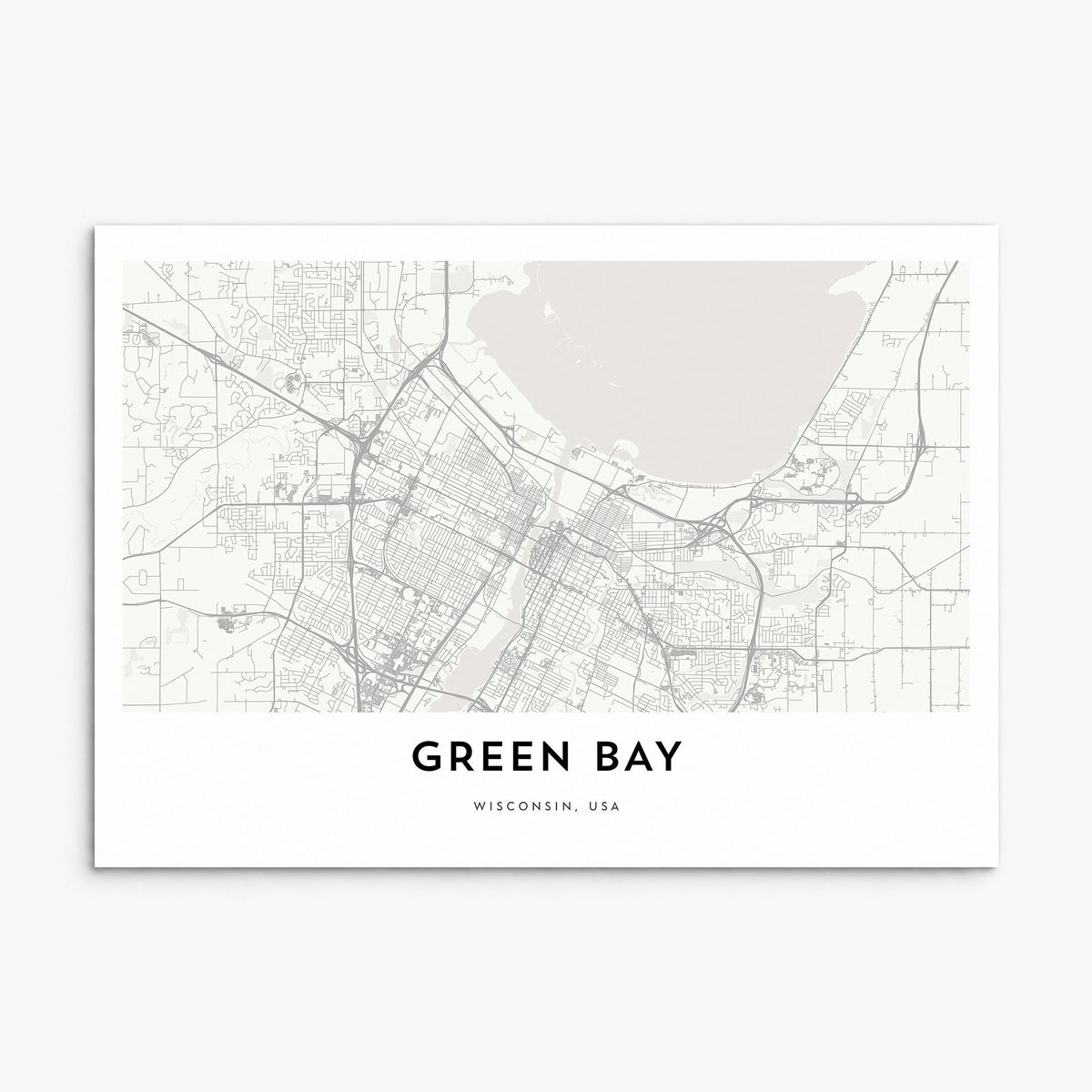 Green Bay Map Poster, print only (unframed)