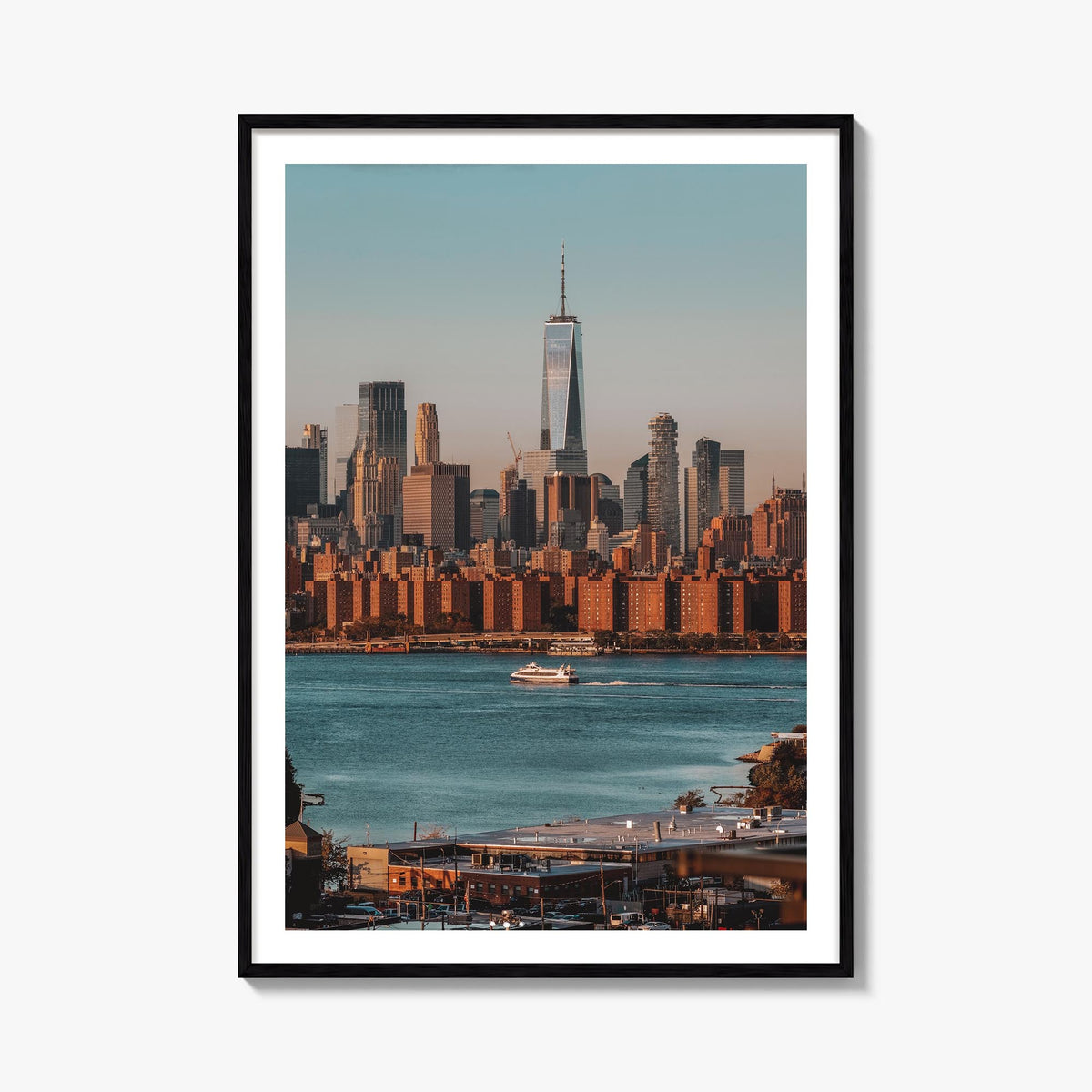 Greenpoint colorful photo poster of Brooklyn, New York City – vertical wall art, unframed print shown in interior mockup
