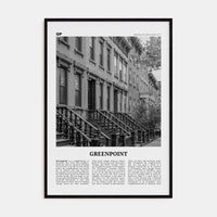 Greenpoint Poster Black Wood / 8x12 in Nbourhood Travel B&W Poster