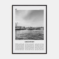 Greenport Poster Black Wood / 8x12 in Nbourhood Travel B&W Poster