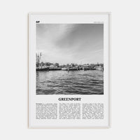 Greenport Poster White Wood / 8x12 in Nbourhood Travel B&W Poster