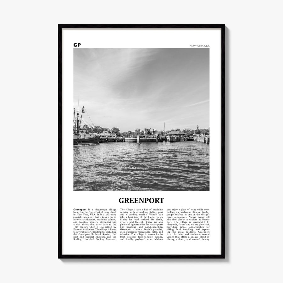 Greenport Newspaper Poster, framed poster mockup