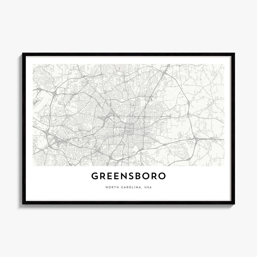 Greensboro Map Poster, framed poster mockup