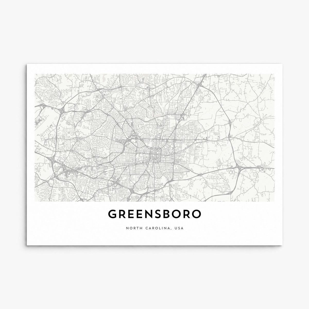 Greensboro Map Poster, print only (unframed)
