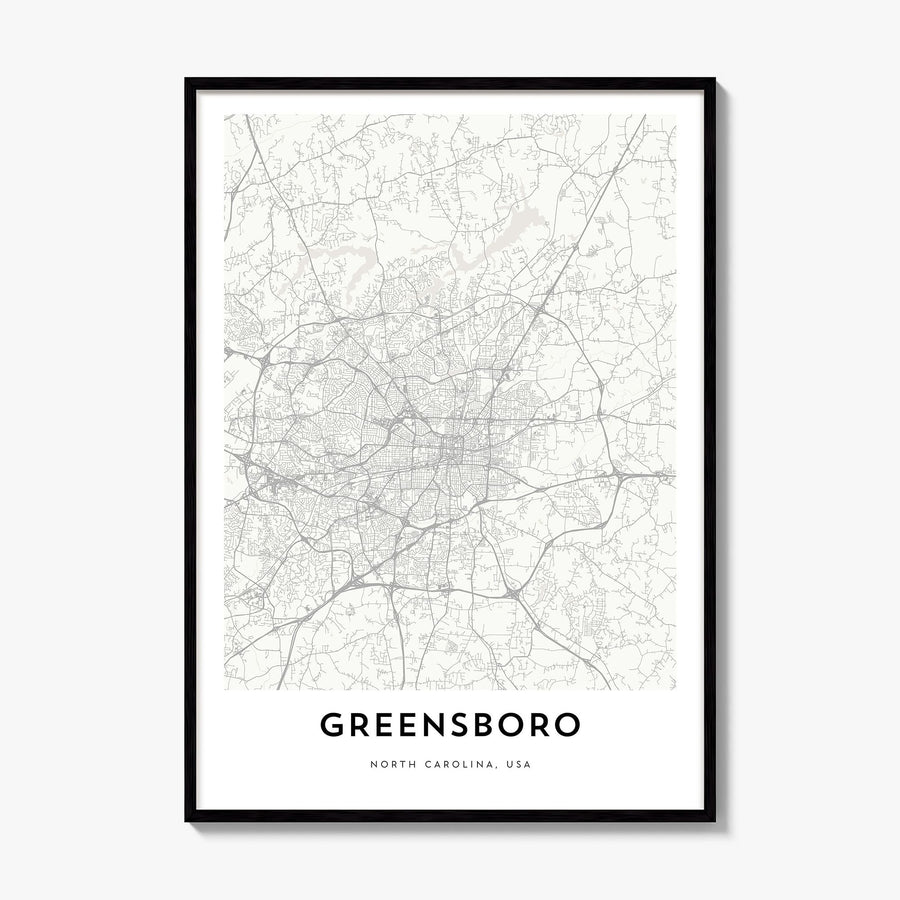 Greensboro Map Poster, framed poster mockup