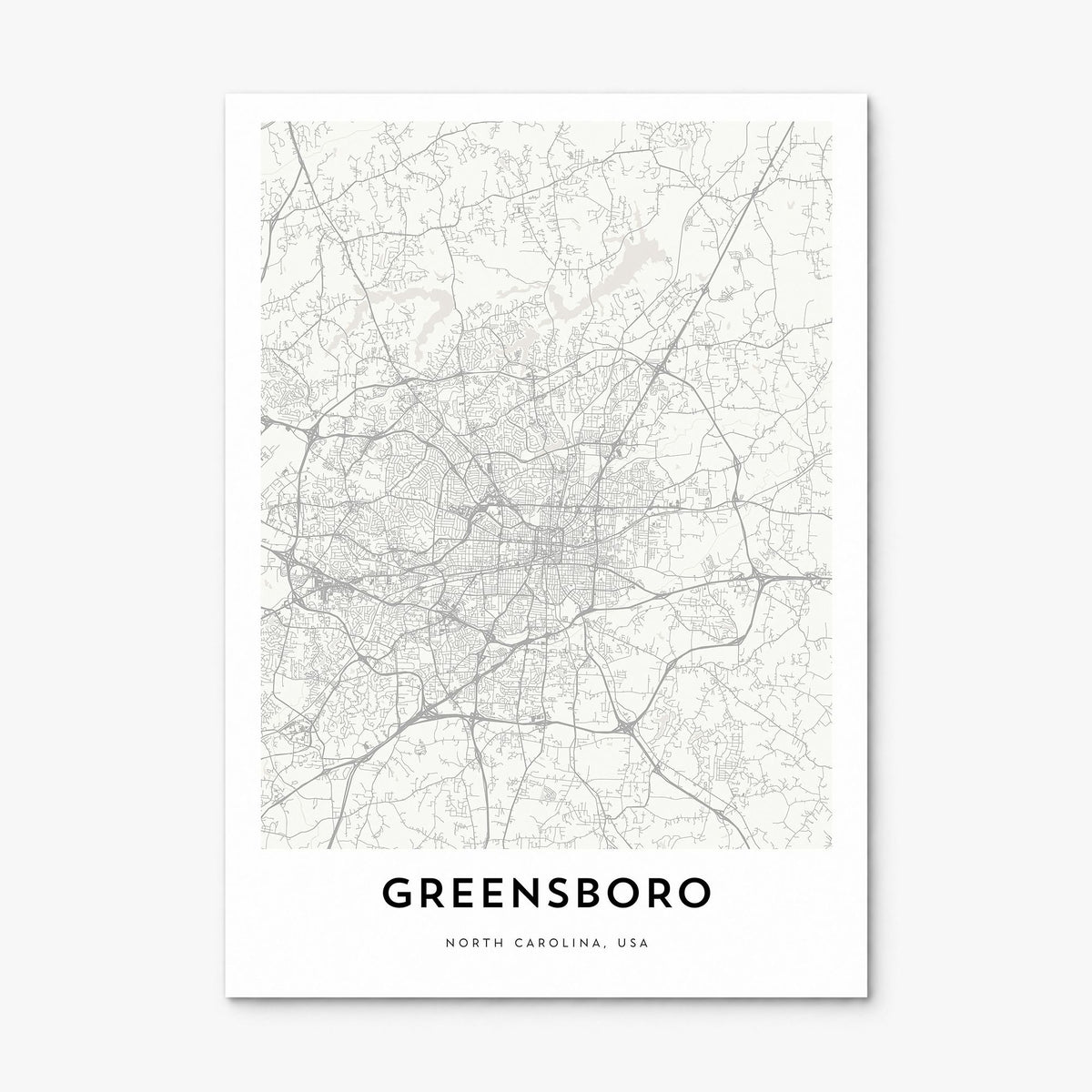 Greensboro Map Poster, print only (unframed)