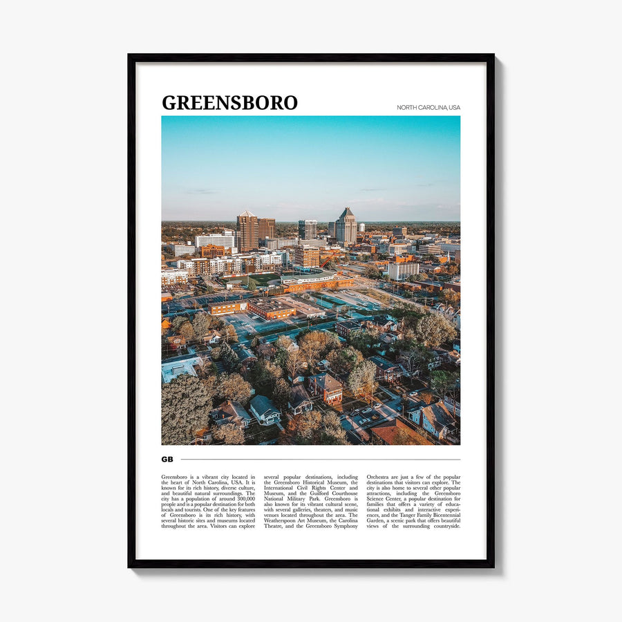 Greensboro Travel Poster, framed poster mockup