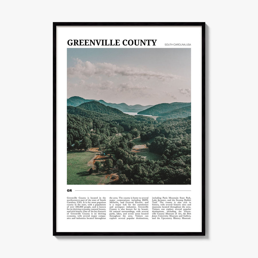 Greenville County Travel Poster, framed poster mockup